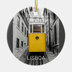 Lisbon Elevator Vintage Ascensores de Lisboa Retro Ceramic Ornament