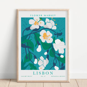 Lisbon Flower Market Botanical Poster