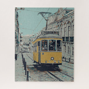 Lisbon gift Portugal, typical view with trolley Jigsaw Puzzle