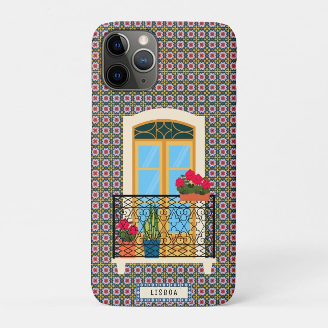 Lisbon house window with plants and tiles Case-Mate iPhone case (Back)
