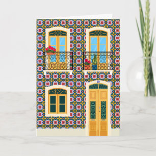 Lisbon house with tiles card