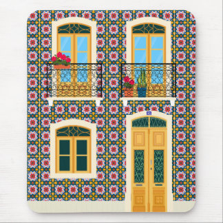 Lisbon house with tiles mouse pad