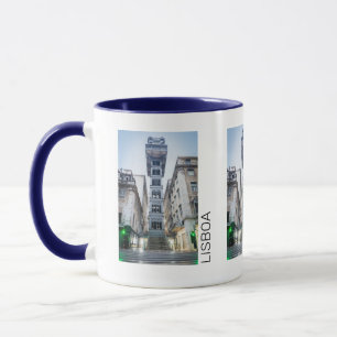Lisbon in Portugal with Retro Elevator Souvenir Mug