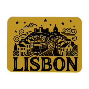 Lisbon Lisboa Portugal Minimalist Travel Magnet