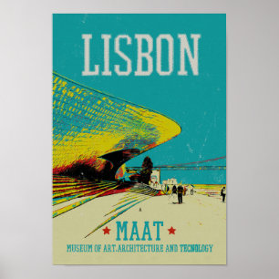 Lisbon MAAT museum illustration Portugal Poster