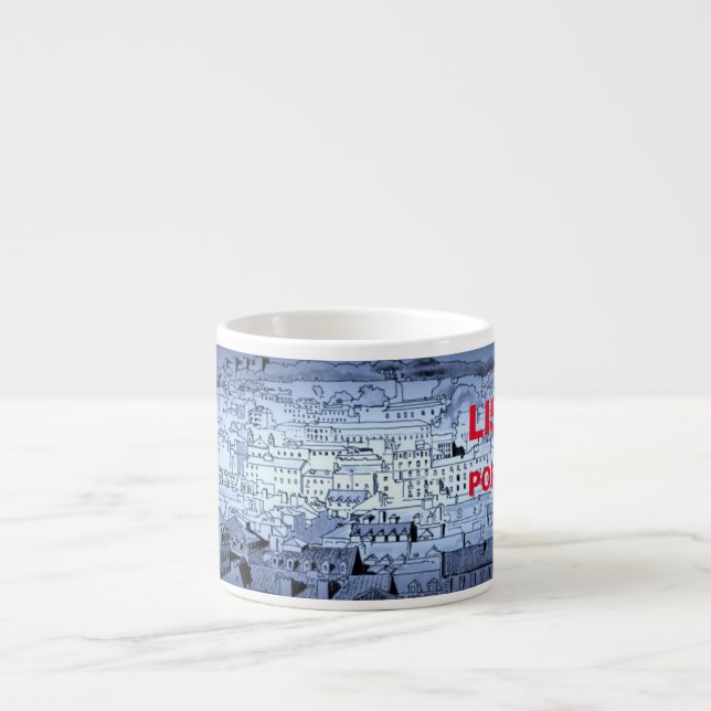 Lisbon Panorama Sketch Espresso Cup (Front)