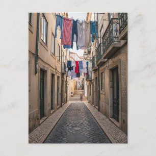 Lisbon Portugal Alfama Street Travel Postcard