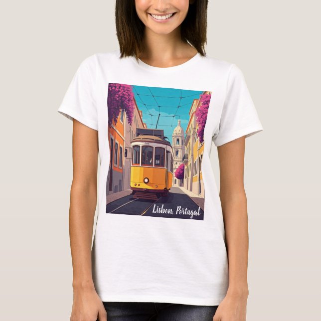 Lisbon Portugal Anime Style T-Shirt (Front)