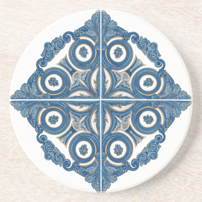 Lisbon Portugal Azulejos Tile Design Coaster (Front)