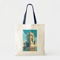 Lisbon Portugal Belem Tower Travel Art Vintage