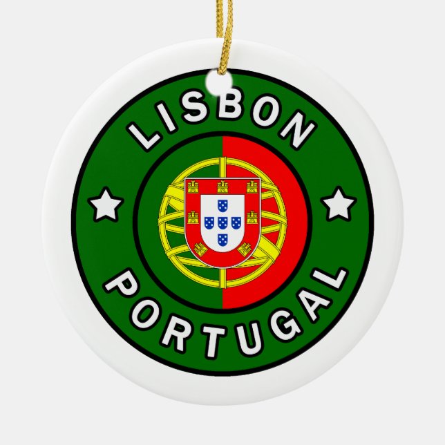 Lisbon Portugal Ceramic Ornament (Front)