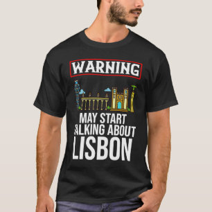 Lisbon Portugal City Skyline Map Travel T-Shirt