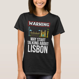 Lisbon Portugal City Skyline Map Travel T-Shirt