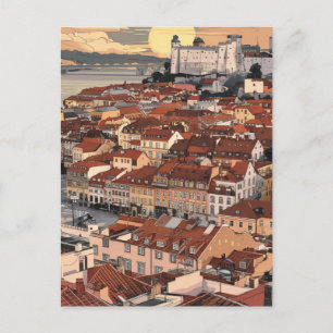 Lisbon Portugal Cityscape Postcard