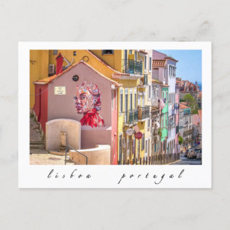 Lisbon, Portugal, Colourful Mural, Postcard