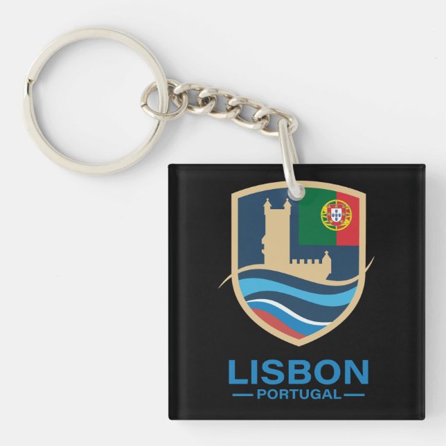 Lisbon Portugal Europe Key Ring (Front)
