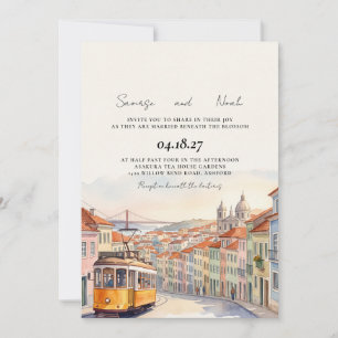 Lisbon Portugal European Destination Wedding Invitation