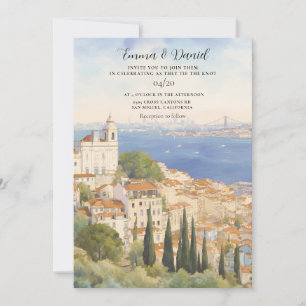 Lisbon Portugal European Destination Wedding Invitation