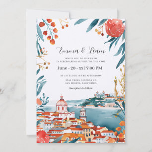 Lisbon Portugal European Destination Wedding Invitation