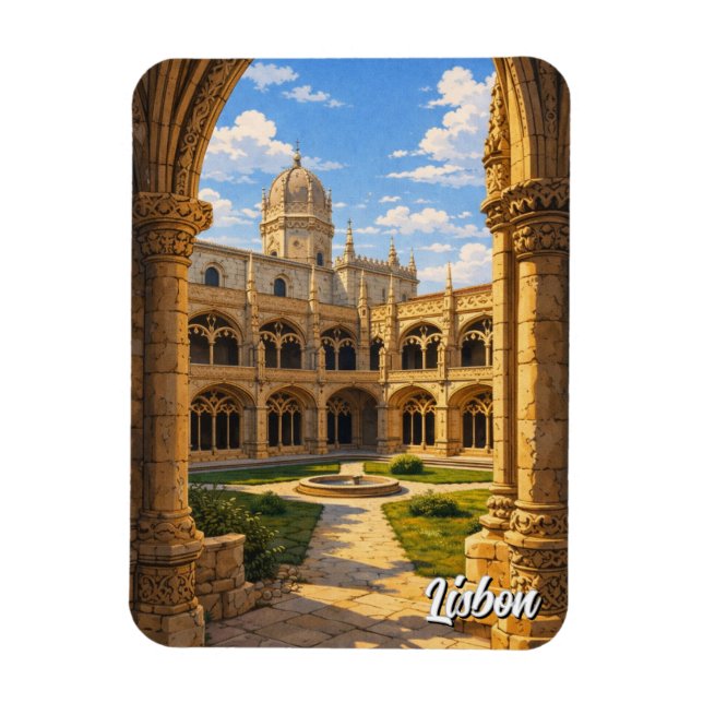 Lisbon Portugal Jerónimos Monastery Magnet (Vertical)