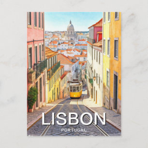 Lisbon Portugal Pantheon Alfama Watercolor Postcard