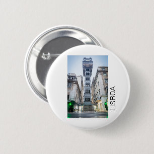 Lisbon Portugal Retro Elevator Holiday Souvenir 6 Cm Round Badge