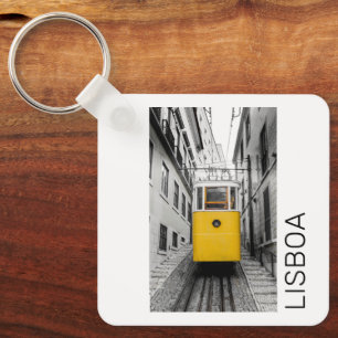 Lisbon Portugal Retro Tram Vintage Souvenir Key Ring