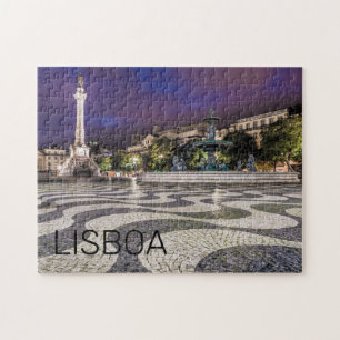 Lisbon Portugal Rossio Square Holiday Souvenir Jigsaw Puzzle