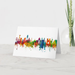 Lisbon Portugal Skyline Card