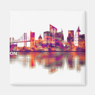 Lisbon Portugal Skyline Magnet