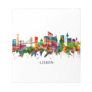Lisbon Portugal Skyline Notepad