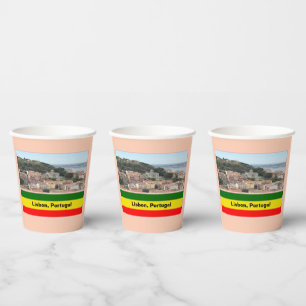 Lisbon, Portugal Skyline Paper Cups