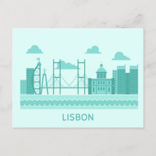 Lisbon Portugal skyline travel postcard