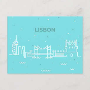 Lisbon Portugal skyline travel postcard