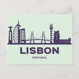 Lisbon Portugal skyline travel postcard