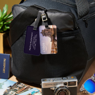 Lisbon Portugal Torre de Belém Sunset Holiday Luggage Tag