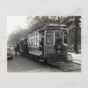 Lisbon Portugal Tram 1940's Postcard