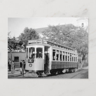 Lisbon Portugal Tram 1950's Postcard