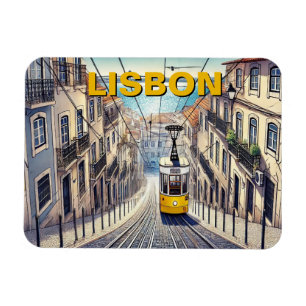 Lisbon Portugal Travel Bica Funicular Magnet