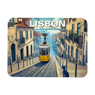 Lisbon Portugal Travel Bica Funicular Magnet