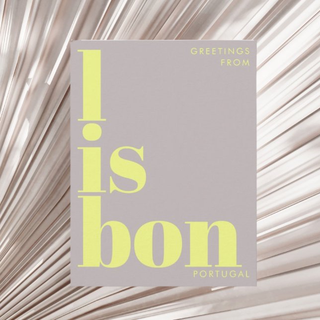 Lisbon Portugal typography Postcard (Creator Uploaded)