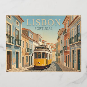 Lisbon Portugal Vintage Travel Postcard