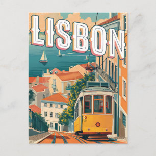 Lisbon, Portugal Vintage Travel Postcard
