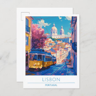 Lisbon Portugal Vintage Travel Postcard