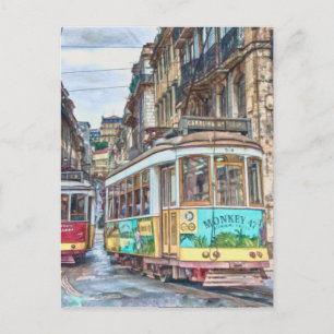 Lisbon Portugal Vintage Travel Postcard