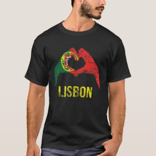 Lisbon Portuguese City Love Vintage Portugal Flag  T-Shirt