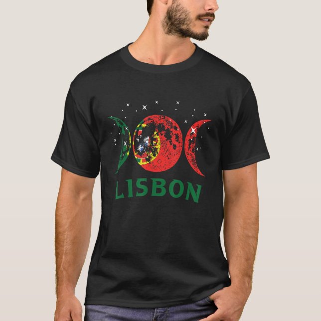 Lisbon Portuguese City Retro Portugal Flag 1 T-Shirt (Front)