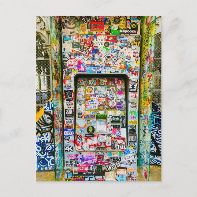 Lisbon Postcard, Fun Postcard, Colourful Graffiti Postcard (Front)