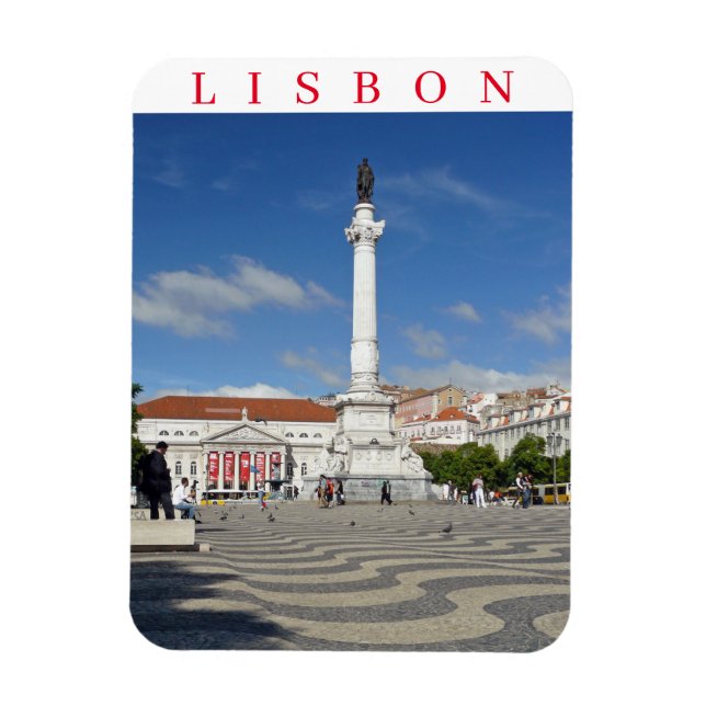 Lisbon Rossio Square fridge magnet (Vertical)