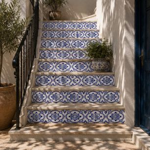 Lisbon Royale Classic Blue and White Geometric Ceramic Tile